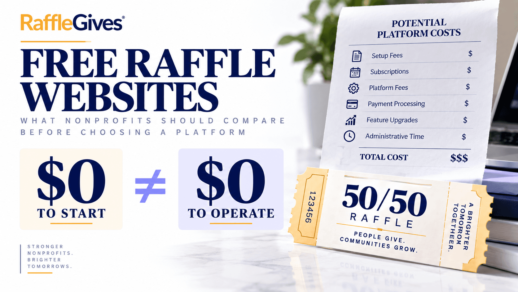 Free raffle websites for nonprofits comparing upfront and total platform costs