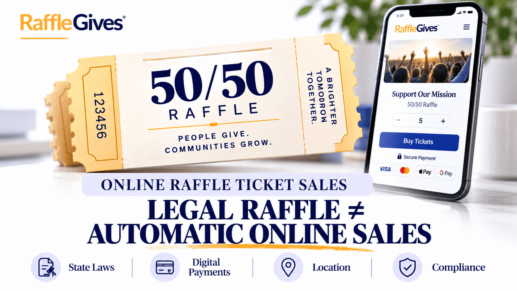 Online raffle ticket sales for nonprofits showing digital raffle technology and charitable gaming compliance